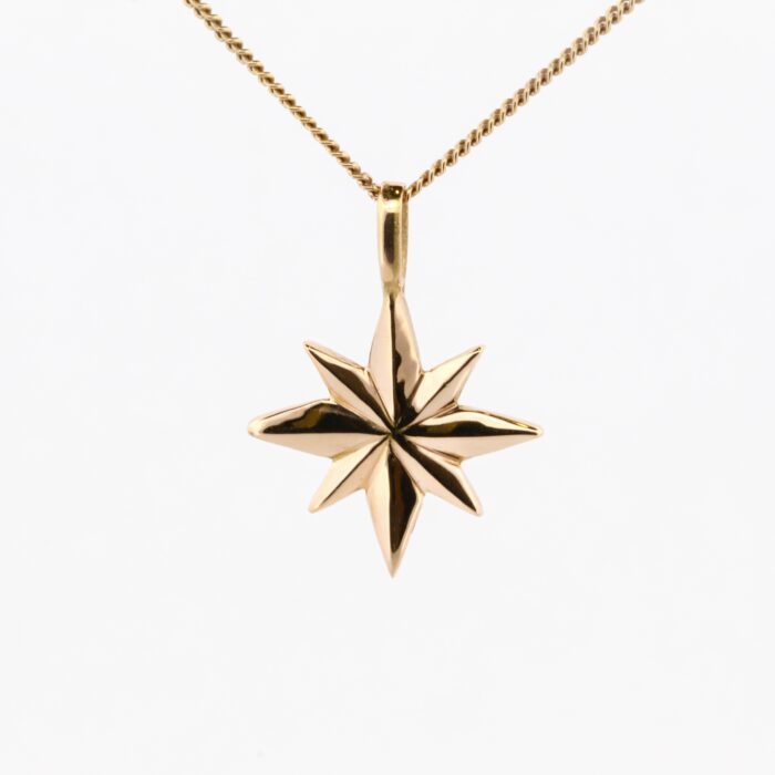 Hängsmycke Kompassros i 18K guld - Handgjort guldsmycke Kim Farm